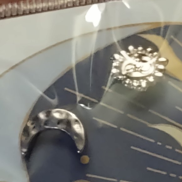 gold tone sun and moon earrings on a card  - very cute! - Picture 1 of 3